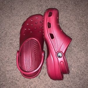 Burgundy Crocs